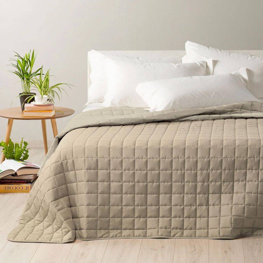 Boutis copriletto Kim double Naturale - Tortora Singolo