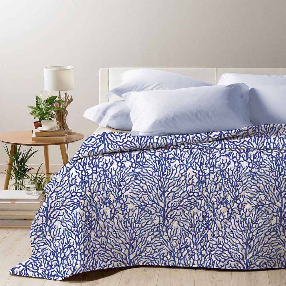 Boutis copriletto Mersin corallo Blu Singolo