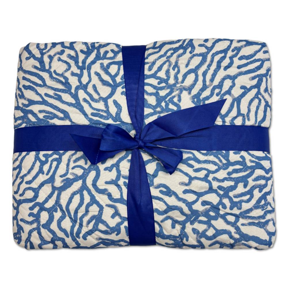 Boutis copriletto Mersin corallo Blu Singolo