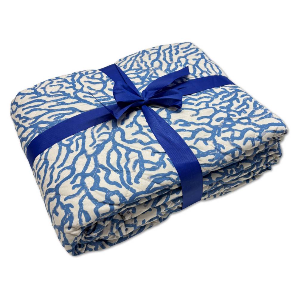 Boutis copriletto Mersin corallo Blu Singolo