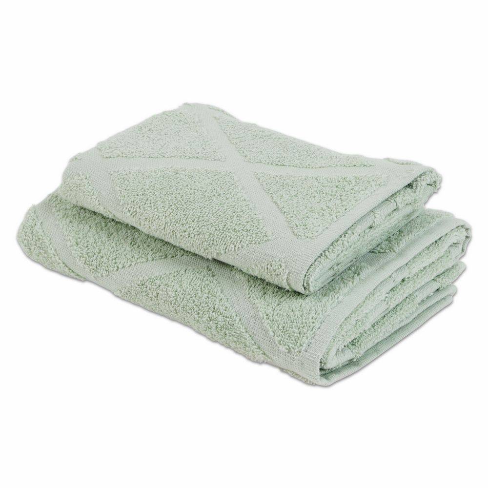 Coppia asciugamani Spugna Jacquard Rendel Salvia