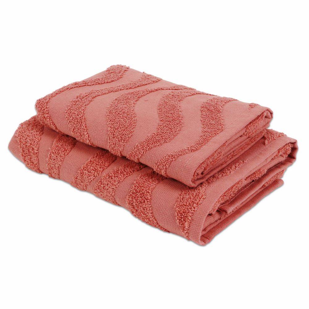 Coppia asciugamani Spugna Jacquard Illy Ruggine