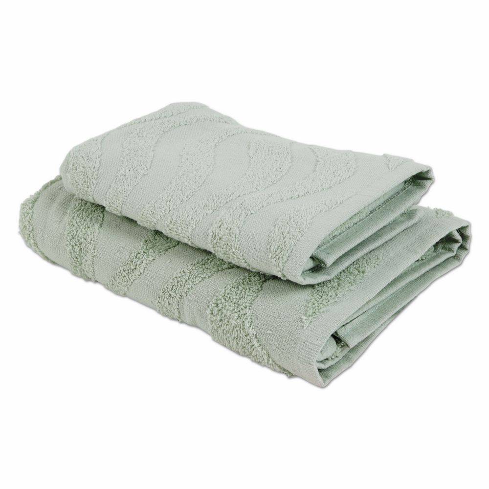 Coppia asciugamani Spugna Jacquard Illy Salvia