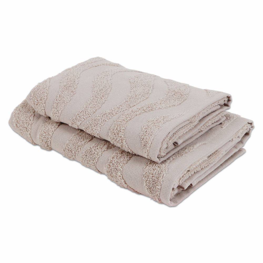 Coppia asciugamani Spugna Jacquard Illy Sabbia
