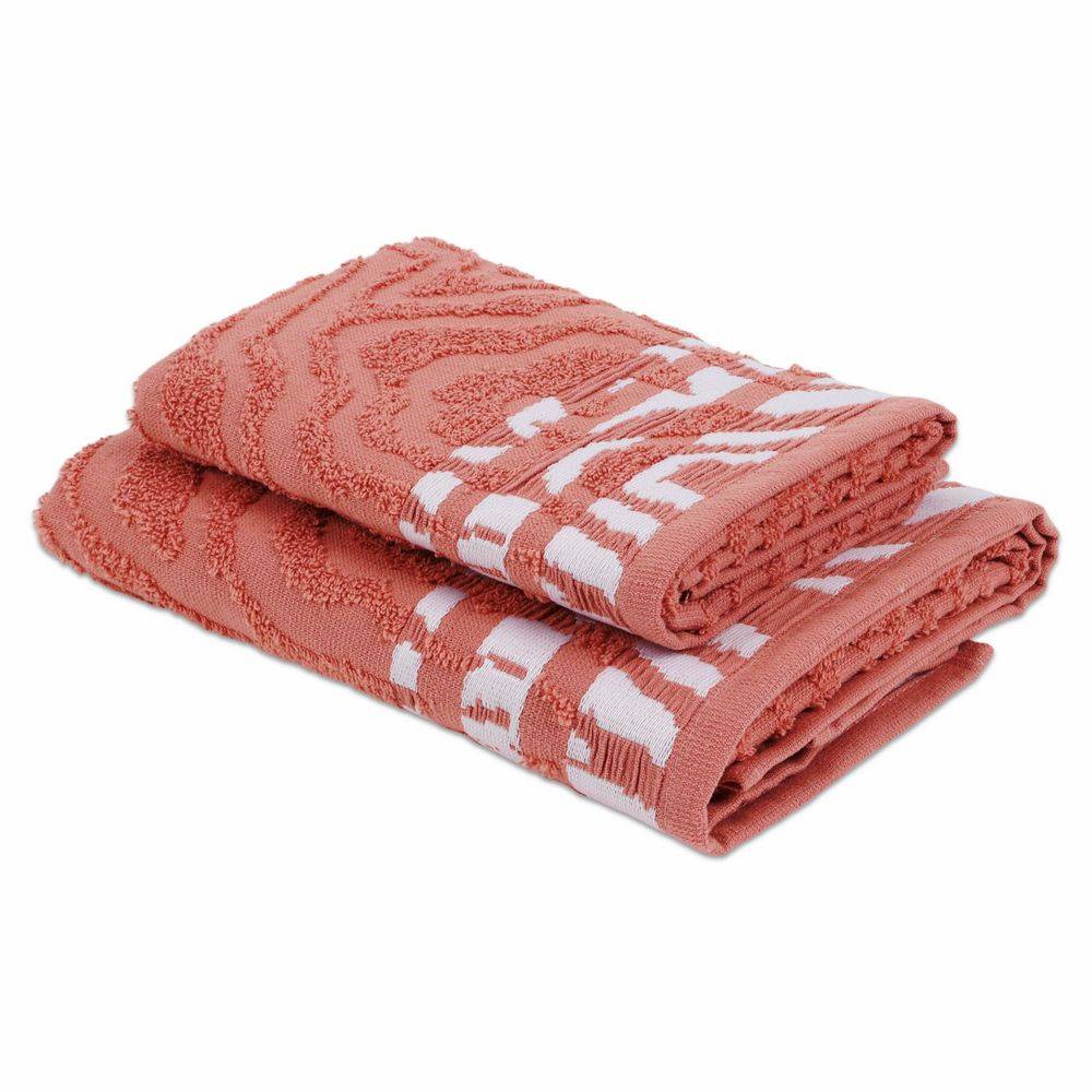 Coppia asciugamani Spugna Jacquard Rith Ruggine