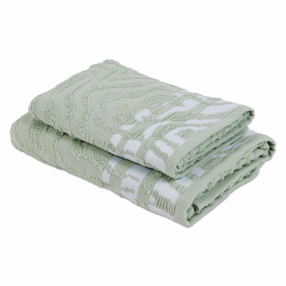Coppia asciugamani Spugna Jacquard Rith Salvia