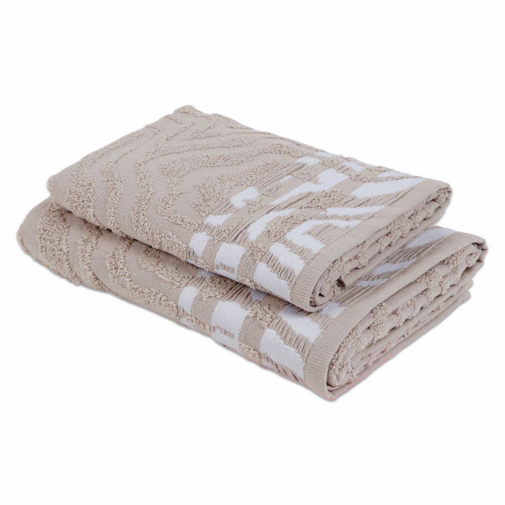 Coppia asciugamani Spugna Jacquard Rith Sabbia