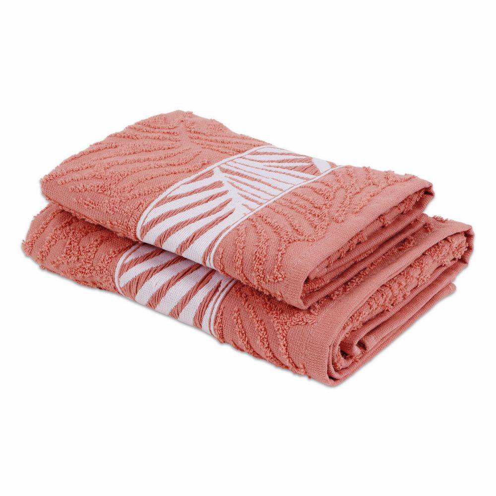 Coppia asciugamani Spugna Jacquard Wyle Ruggine