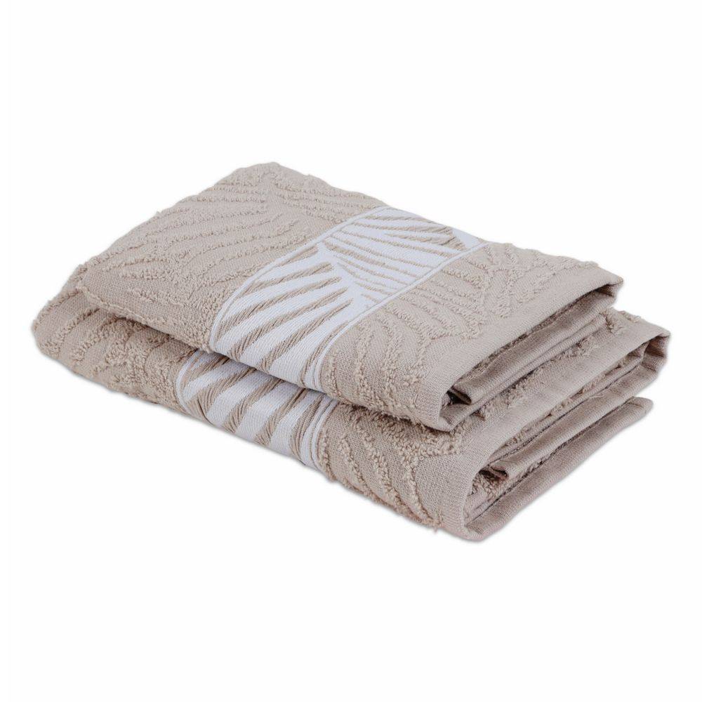 Coppia asciugamani Spugna Jacquard Wyle Sabbia