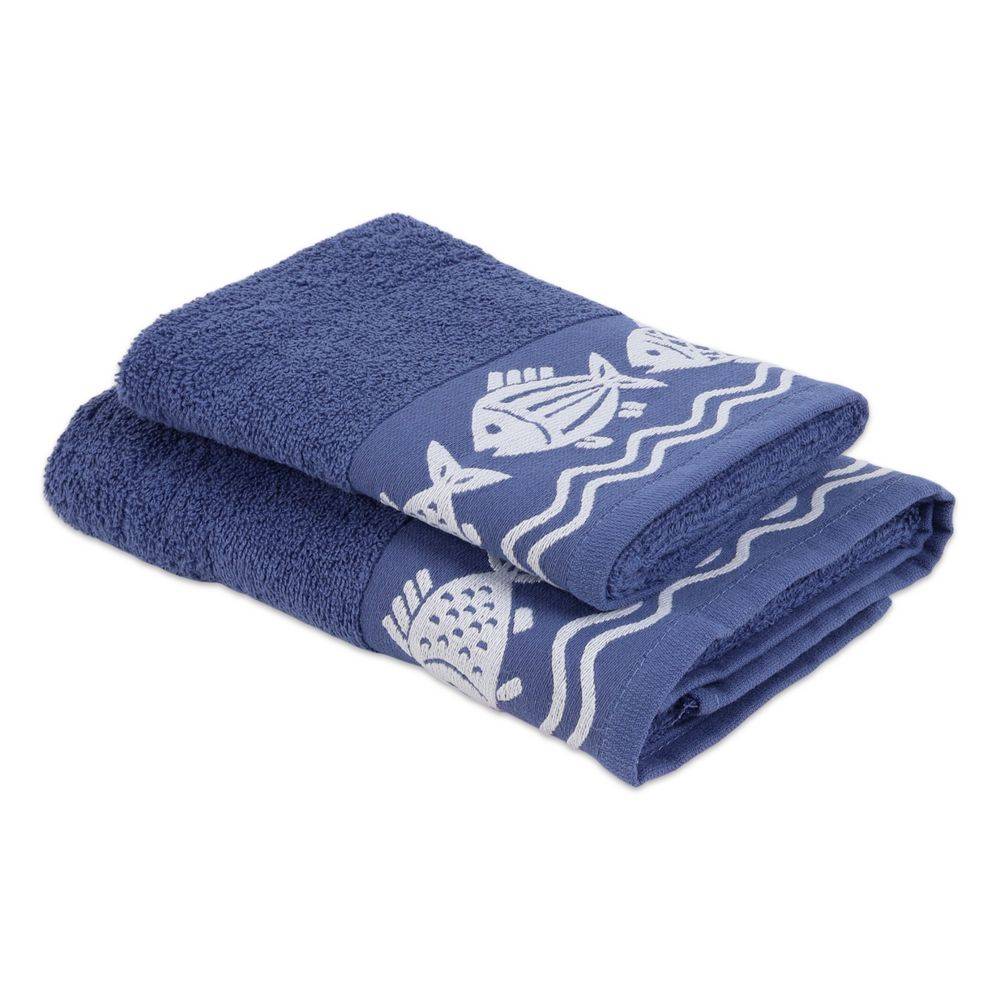 Coppia asciugamani Spugna Jacquard Lemmy Blu