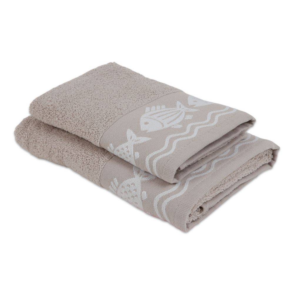 Coppia asciugamani Spugna Jacquard Lemmy Sabbia