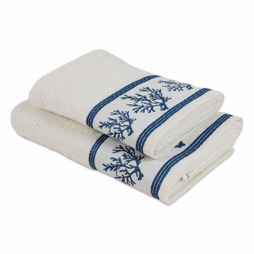 Coppia asciugamani Spugna Jacquard Koin Bianco