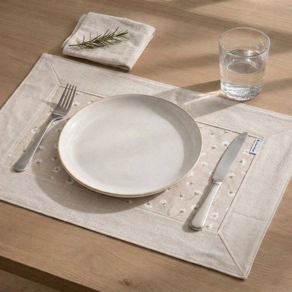 Tovaglietta Americana in Cotone fondo Margherite