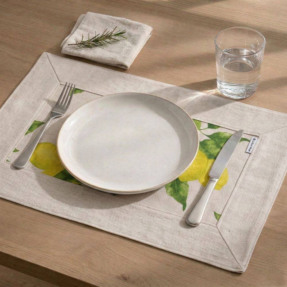 Tovaglietta Americana in Cotone fondo Limoni