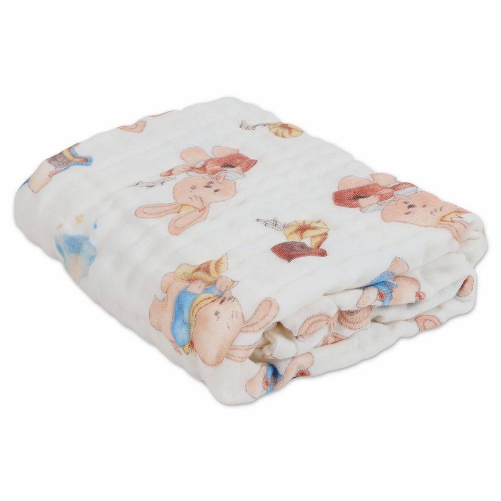 Lavetta in Mussola di Cotone Biologico Spongy Coniglietti