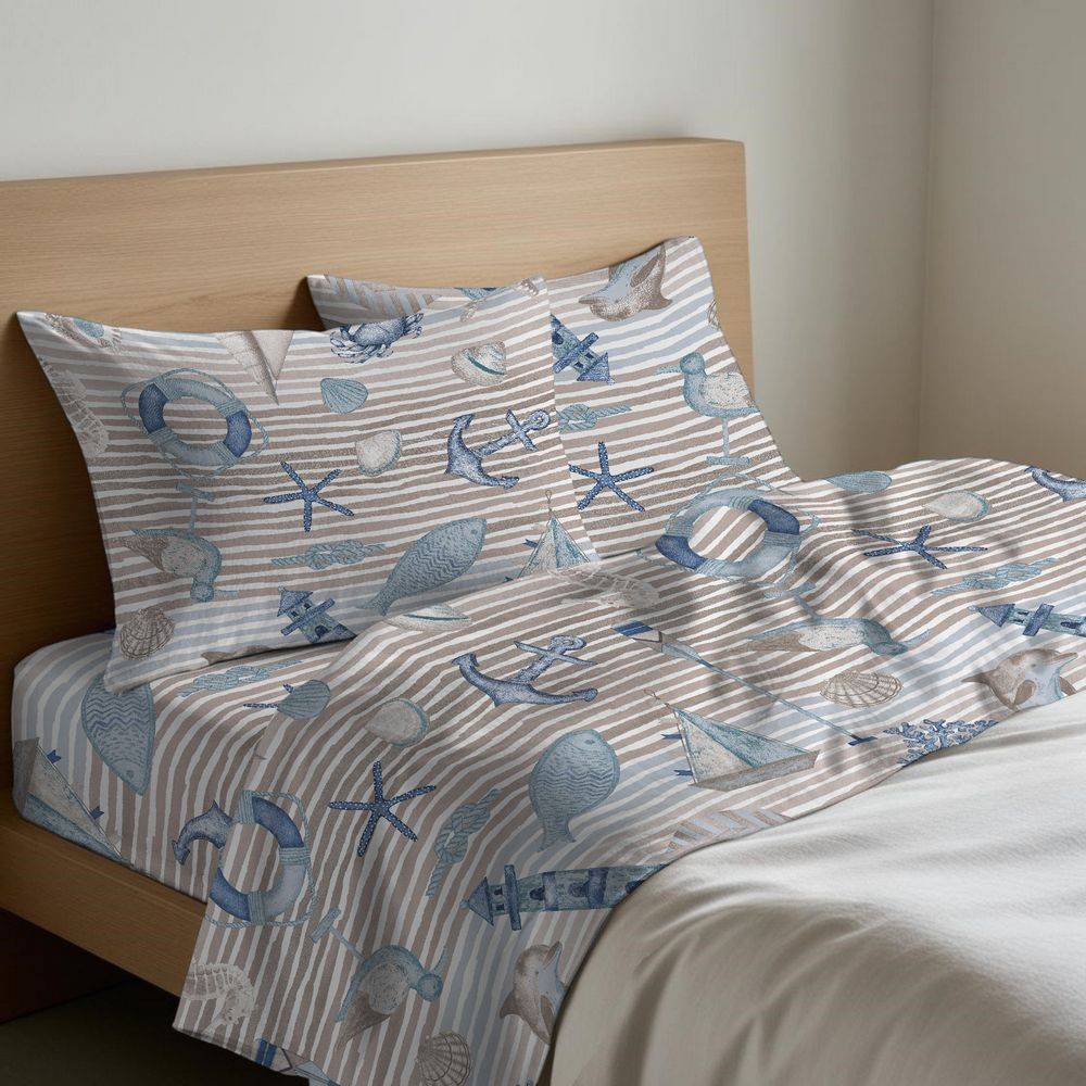 Completo Lenzuola Mare Beige Singolo