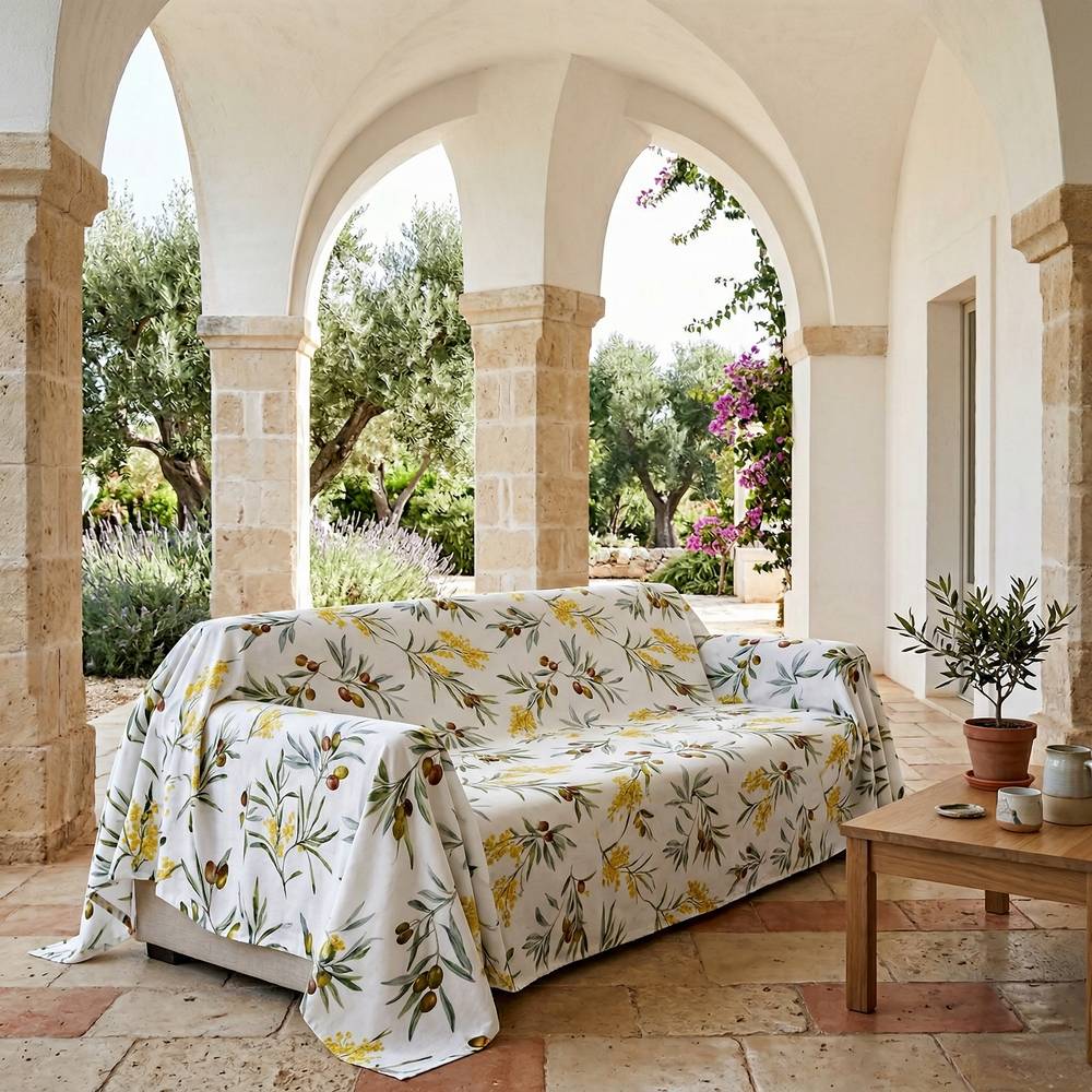 Telo arredo su misura Mimosa e Olive