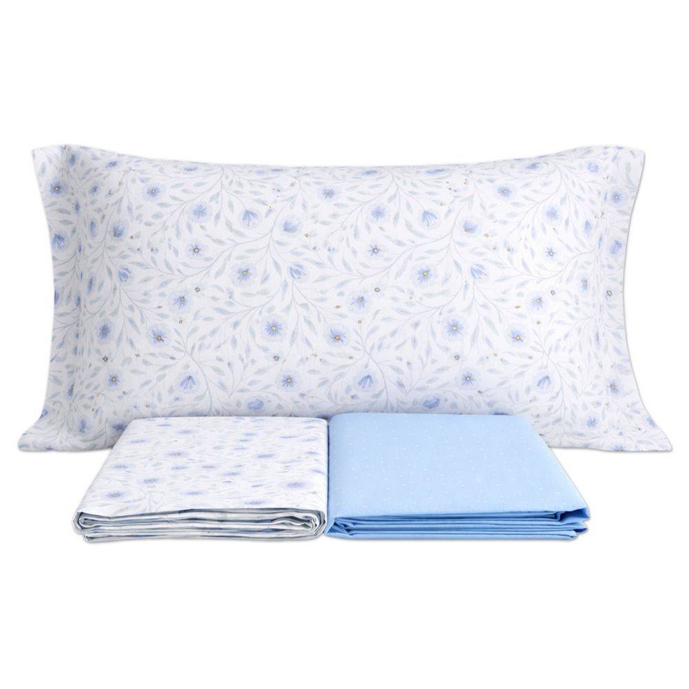 Completo Lenzuola Melody Azzurro Piazza e mezzo