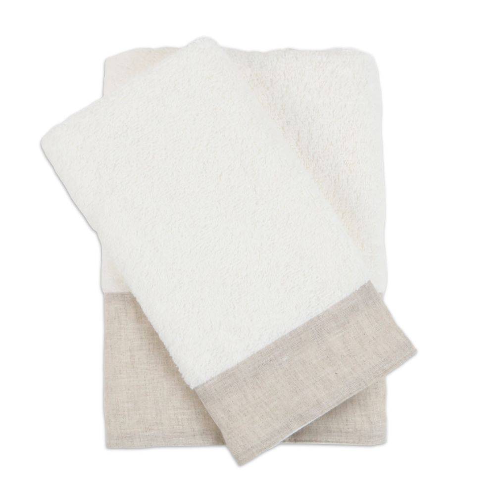 Coppia Asciugamani Natural Lino Panna