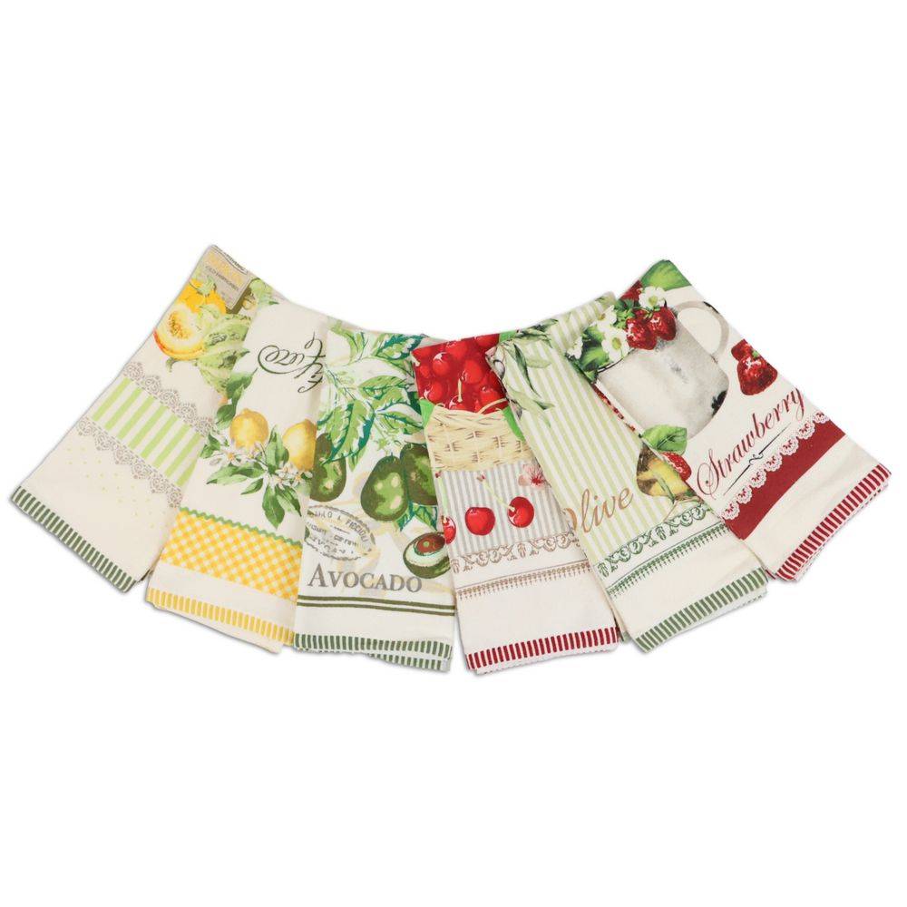 Set 6 Canovacci cucina spugna Country Tutti Frutti