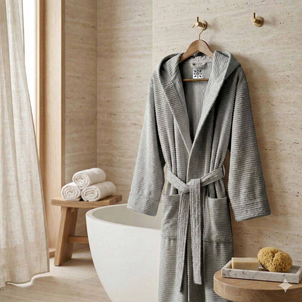 Accappatoio Con Cappuccio in Spugna Boutique Perla Personalizzato