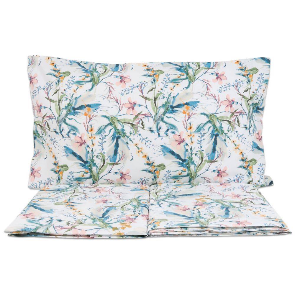 Completo Lenzuola Style Gemma Azzurro Matrimoniale