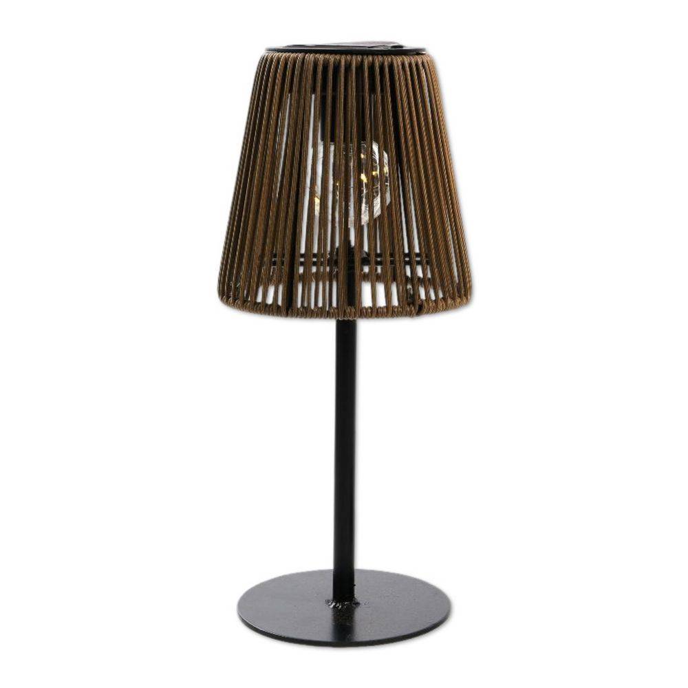 Lanterna Solare da Tavolo in Metallo e Plastica Marrone