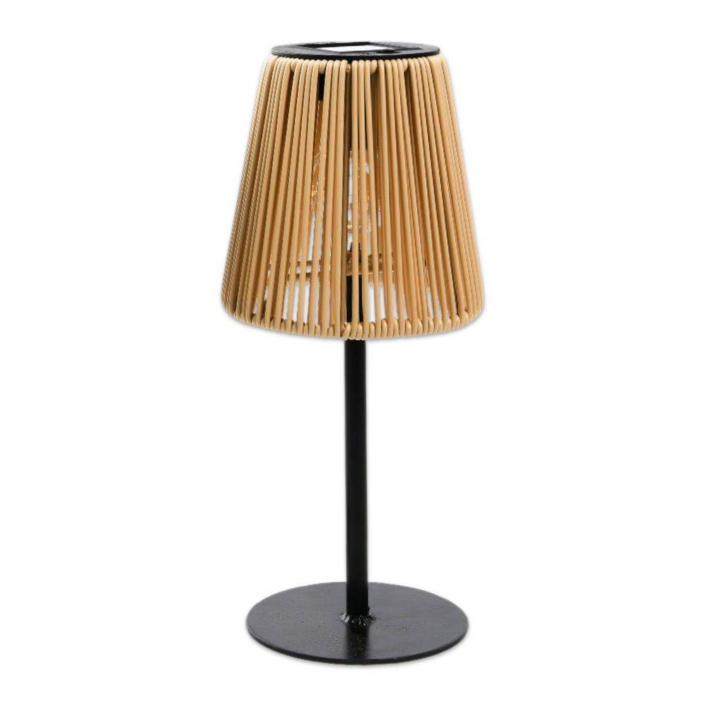 Lanterna Solare da Tavolo in Metallo e Plastica Beige