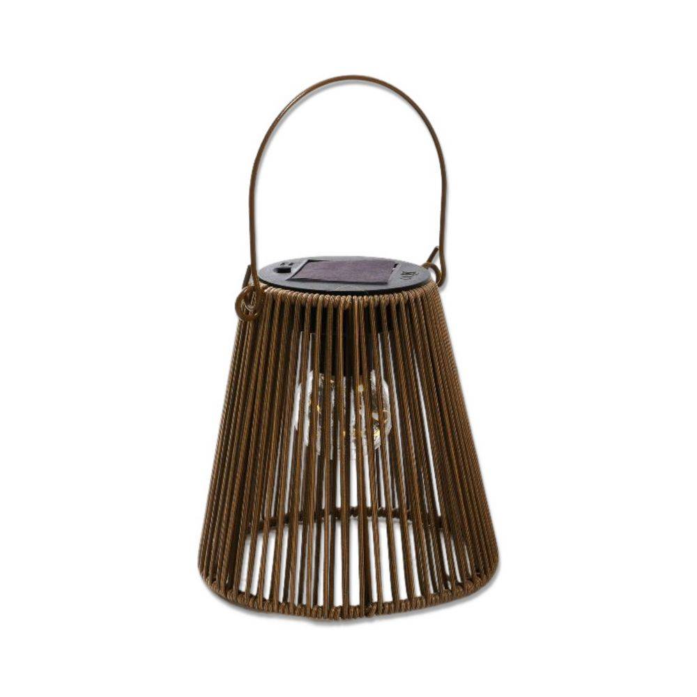 Lanterna Solare in Metallo e Plastica Marrone