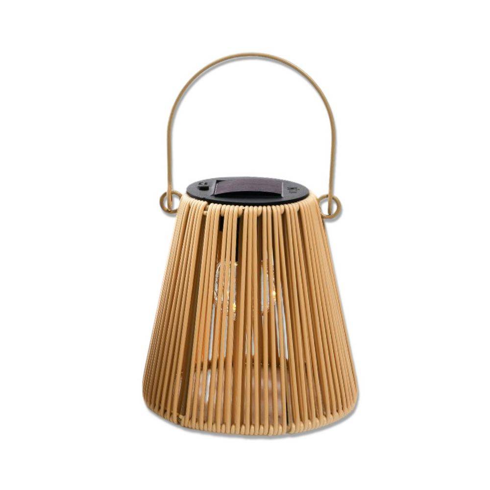 Lanterna Solare in Metallo e Plastica Beige