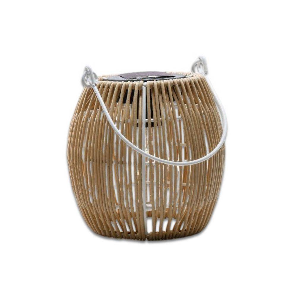 Lanterna Solare in Metallo e Plastica Beige D.14 X H.14