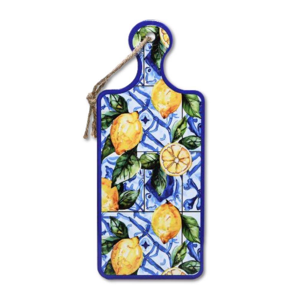 Piastrella sottopentola Rettangolare con cordino Lemon Bordo Blu