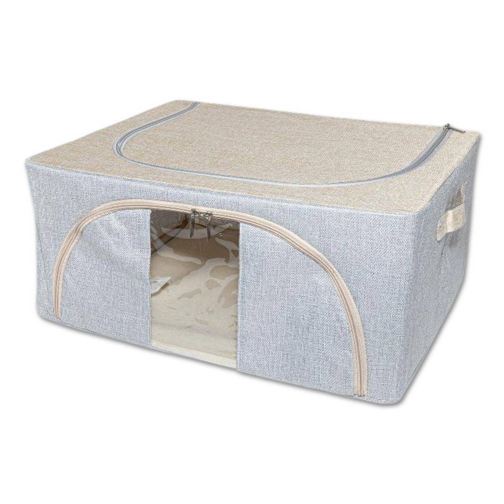 Organizer scatola Cambiostagione in Tessuto e Metallo Grigio 50 x 40 x 22