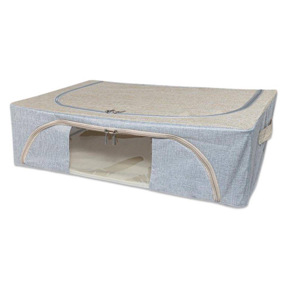 Organizer scatola Cambiostagione in Tessuto e Metallo Grigio 60 x 40 x 16