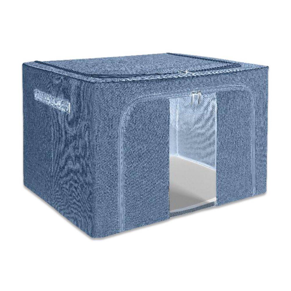 Organizer scatola Cambiostagione in Tessuto e Metallo Blu 50 x 40 x 33