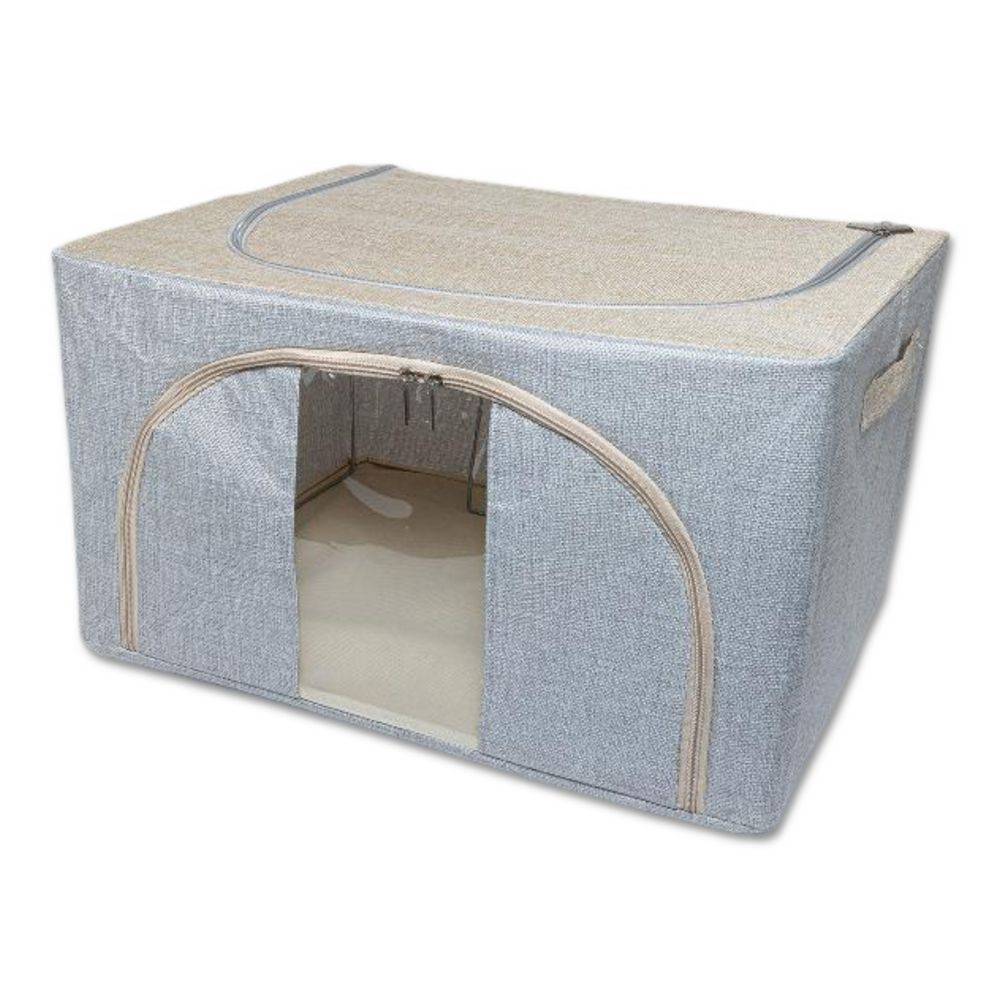 Organizer scatola Cambiostagione in Tessuto e Metallo Grigio 50 x 40 x 28