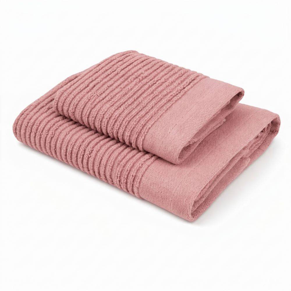 Coppia Asciugamani in Spugna Boutique Rosa