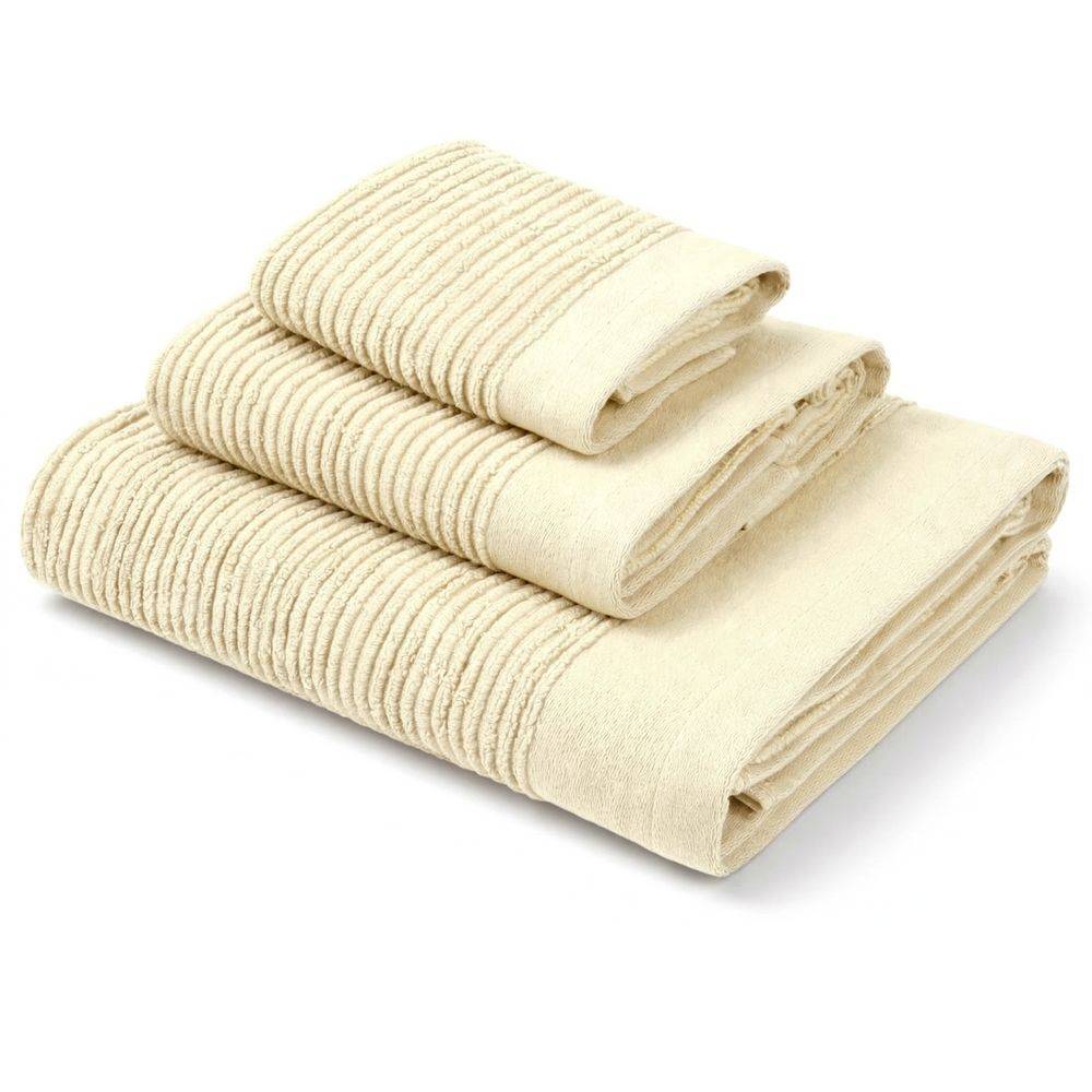 Set 3 Asciugamani in Spugna Boutique Crema