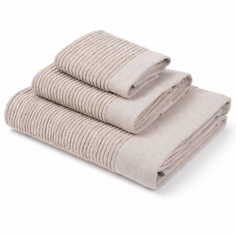 Set 3 Asciugamani in Spugna Boutique Tortora