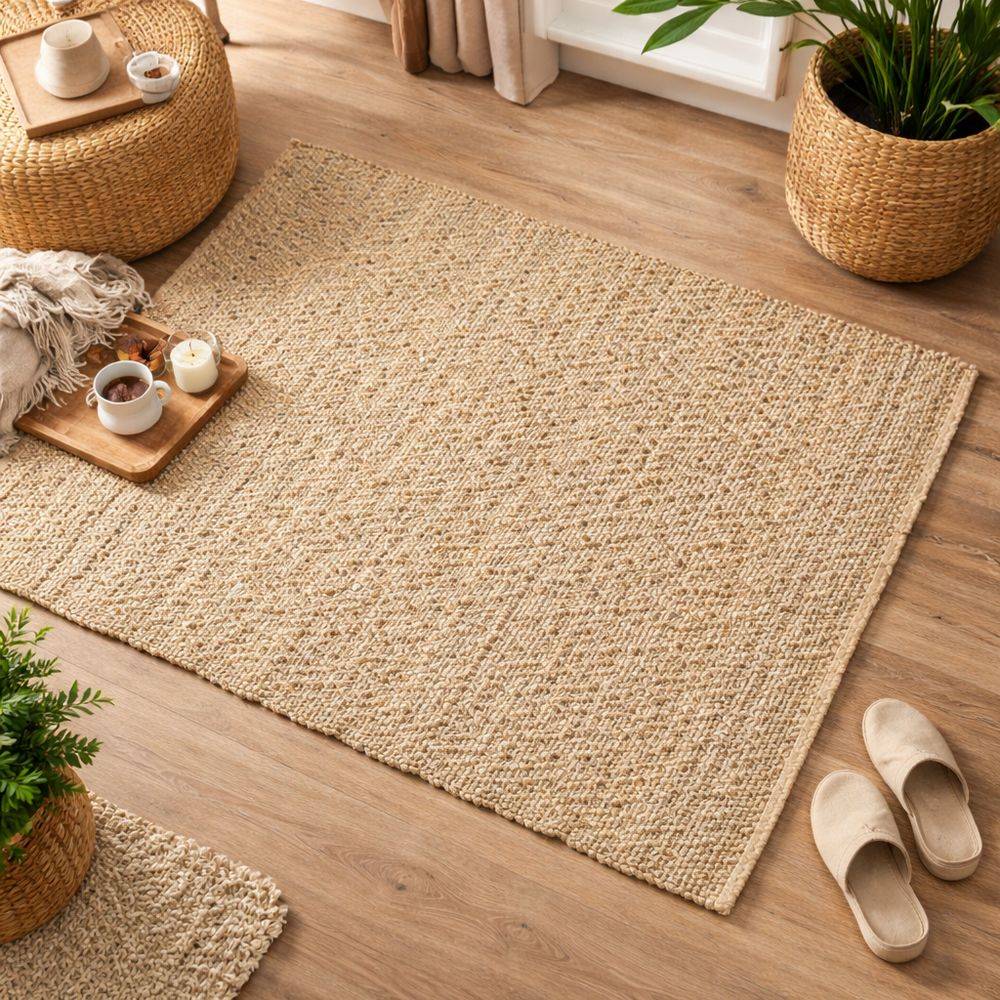 Tappeto Leather in Pelle e Yuta Naturale 70 x 120