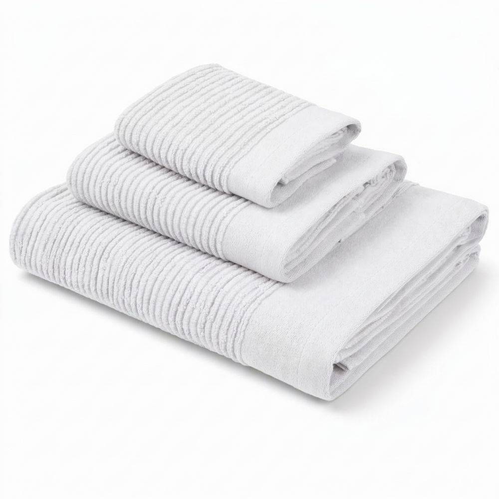 Set 3 Asciugamani in Spugna Boutique Bianco Personalizzato
