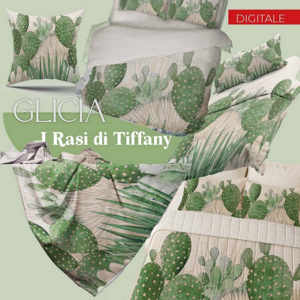 Completo Lenzuola copriletto Glicia in Raso di puro cotone Matrimoniale