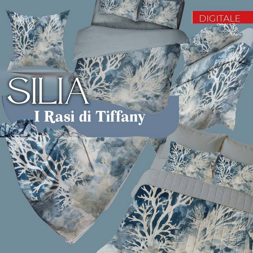 Completo Lenzuola copriletto Silia in Raso di puro cotone Matrimoniale