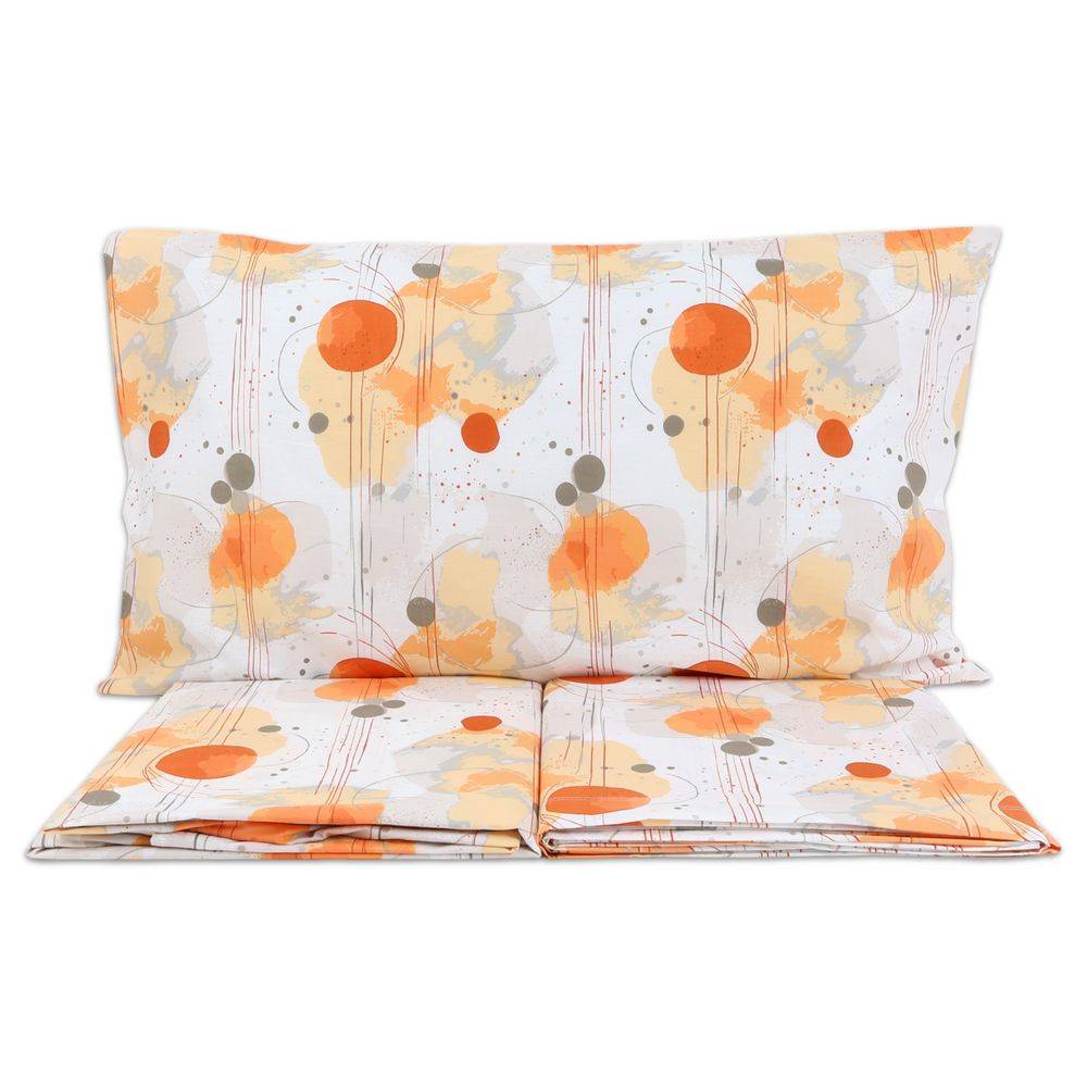 Completo Lenzuola Style Inciso Arancio Matrimoniale