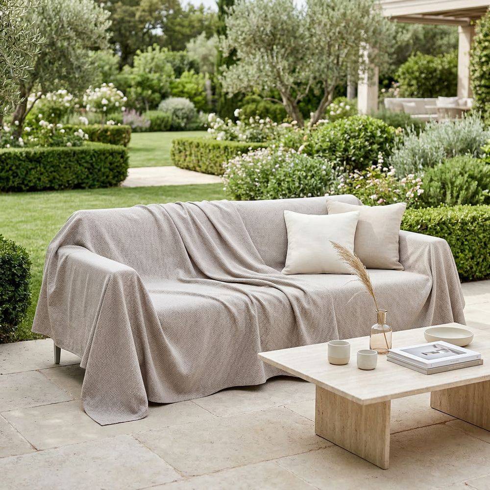 Copridivano Copriletto arredatutto in piquet Bon Bon Beige Singolo