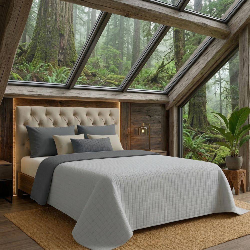 Boutis Copriletto estivo Carly Grigio Piazza e mezzo