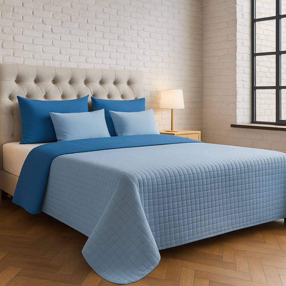 Boutis Copriletto estivo Carly Azzurro Piazza e mezzo