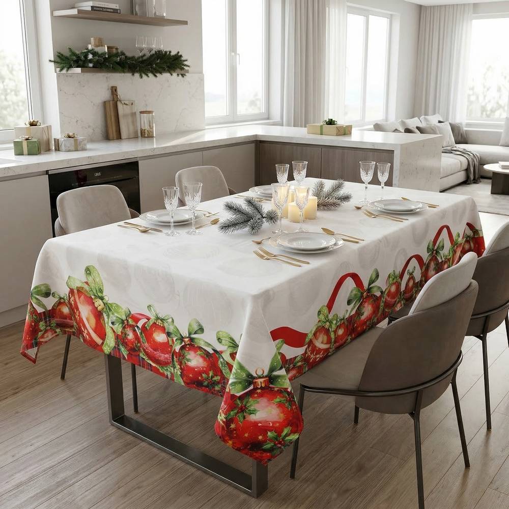 Tovaglia antimacchia Kiki XMAS Palle di Natale 140 x 180