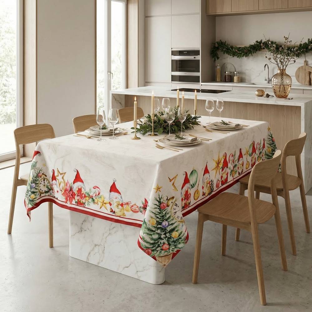 Tovaglia antimacchia Kiki XMAS Gnometti 140 x 180