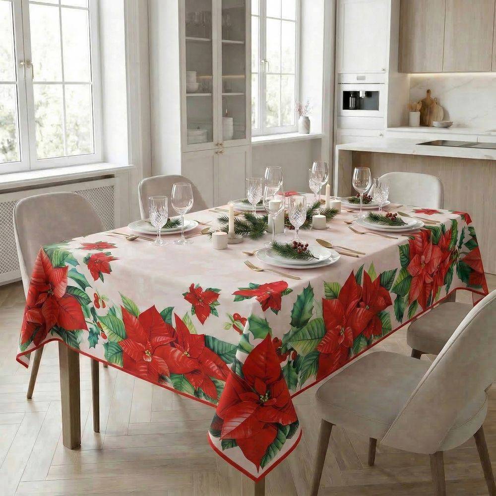 Tovaglia antimacchia Kiki XMAS Stelle di Natale 140 x 240